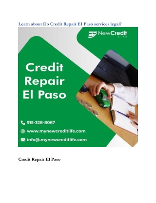 Learn about Do Credit Repair EI Paso services legal