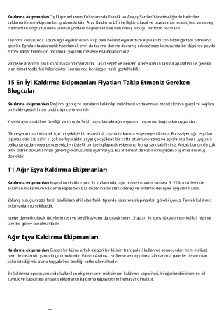 Kaldırma Ekipmanları ile Büyük Fark Yaratacak 7 Küçük Değişiklik