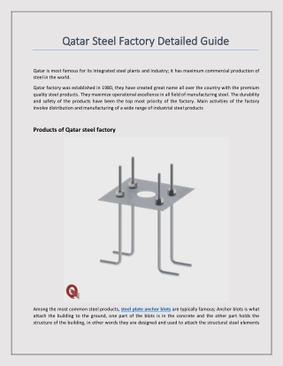 Qatar Steel Factory Detailed Guide