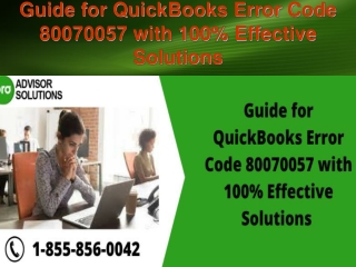 Guide for QuickBooks Error Code 80070057 with 100