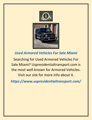 Used Armored Vehicles For Sale Miami