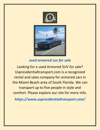 used armored suv for sale