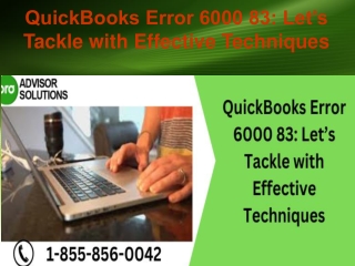 QuickBooks Error 6000 83  Let’s Tackle with Effective Techniques