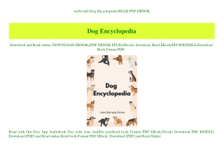 textbook$ Dog Encyclopedia READ PDF EBOOK