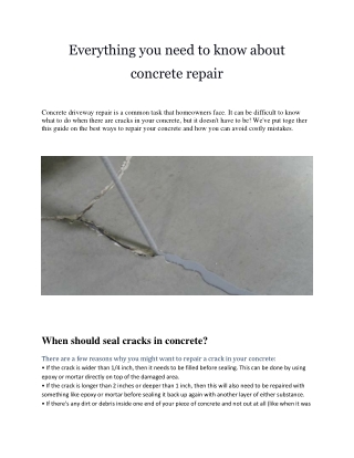 Everything you need to know about concrete repair
