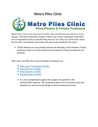 Metro Piles Clinic