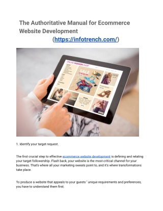 The Authoritative Manual for Ecommerce Website Development