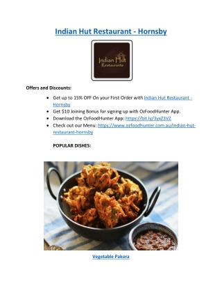 Up to 15% offer - Order now From Indian Hut Restaurant Hornsby