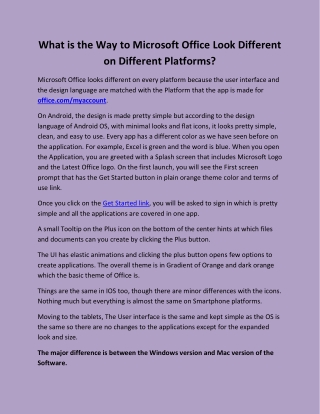 What is the Way to Microsoft Office Look Different on Different Platforms