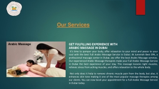 Full Body Massage Spa in Dubai | Jumeirahseasidespa.com