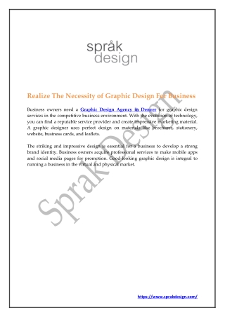 Realize The Necessity of Graphic Design For Business