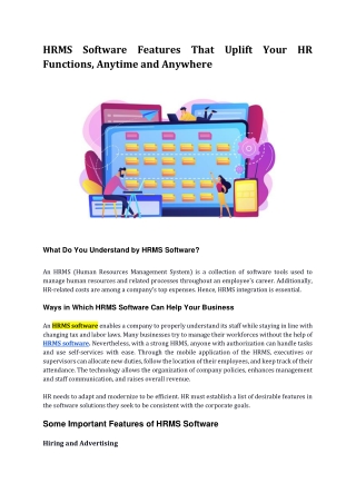 HRMS Software Features That Uplift Your HR Functions