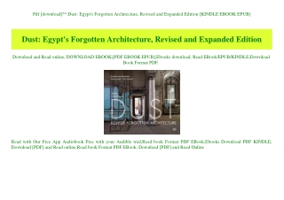 Pdf [download]^^ Dust Egypt's Forgotten Architecture  Revised and Expanded Edition [KINDLE EBOOK EPUB]