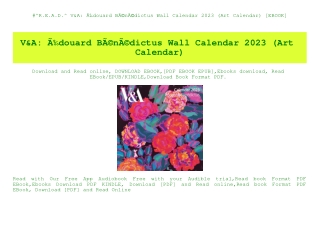 #^R.E.A.D.^ V&A ÃƒÂ‰douard BÃƒÂ©nÃƒÂ©dictus Wall Calendar 2023 (Art Calendar) [EBOOK]