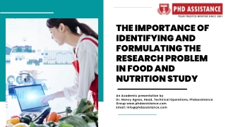 Identifying and Formulating the Research Problem in Food and Nutrition Study - PhD Assistance