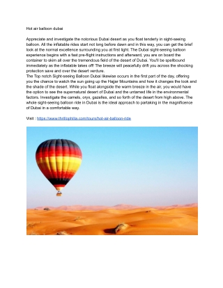 Hot air balloon dubai