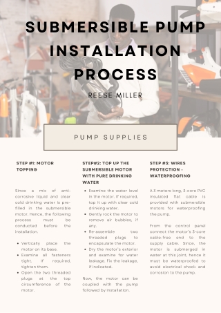 Submersible Pump Installation Process