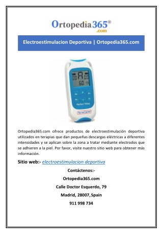 Electroestimulacion Deportiva | Ortopedia365.com