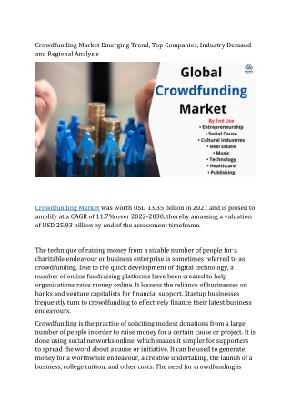 Crowdfunding Market Emerging Trend
