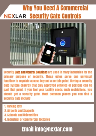 Why You Need A Commercial Security Gate Controls