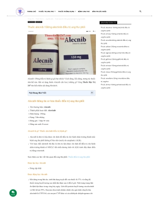 Thuốc alecnib 150mg alectinib điều trị ung thư phổi