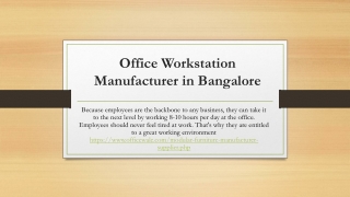 Office Workstation Manufacturer in Bangalore