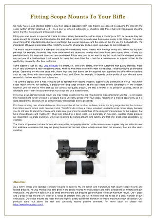 Fitting Scope Mounts To Your Rifle