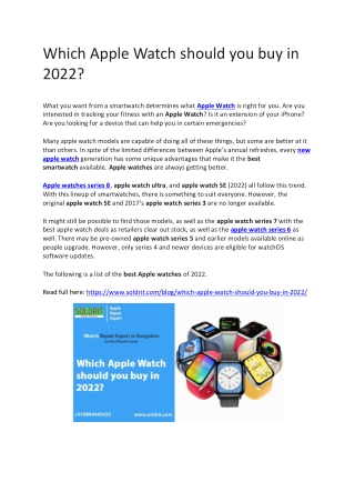 Which Apple Watch should you buy in 2022