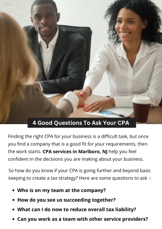 4 Good Questions To Ask Your CPA