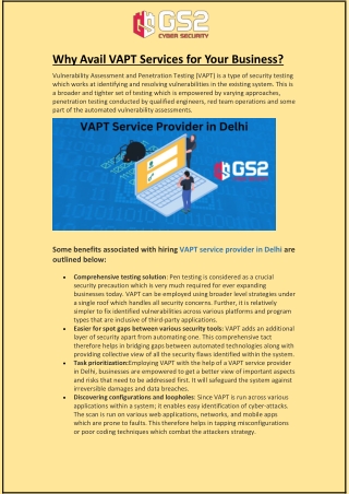Why Avail VAPT Services for Your Business?