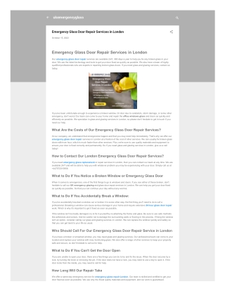 Emergency Glass Door Repair Services in London