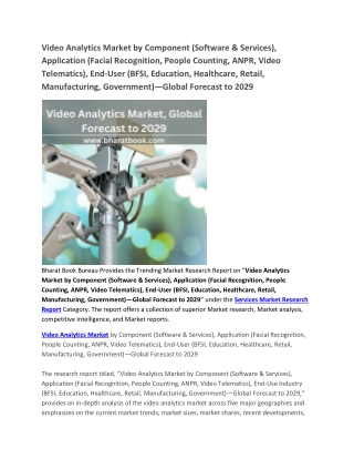 Video Analytics Market by Component, Application, End-User—Global Forecast to 2029