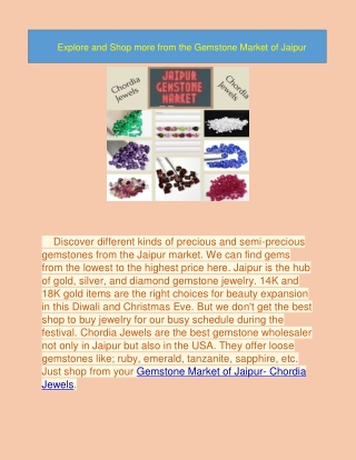 Explore more from the Gemstone Market of Jaipur