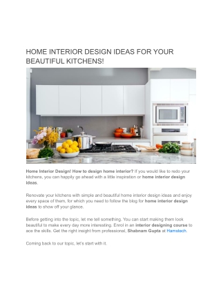 HOME INTERIOR DESIGN IDEAS FOR YOUR BEAUTIFUL KITCHENS