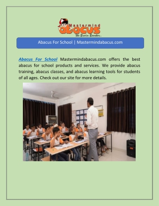 Abacus For School | Mastermindabacus.com