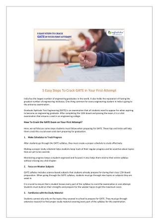 5 Easy Steps To Crack GATE in Your First Attempt