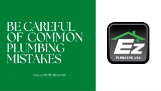 Be Careful of  Common Plumbing Mistakes