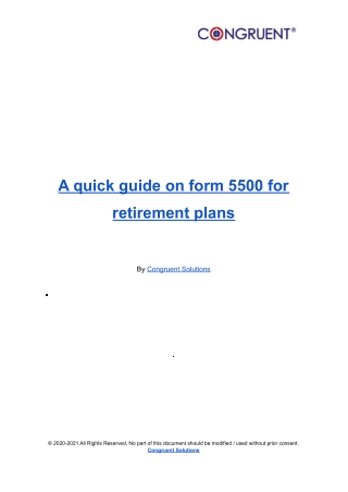 A quick guide on form 5500 for retirement plans