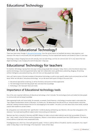 Educational Technology