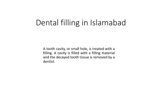 Dental filling in Islamabad