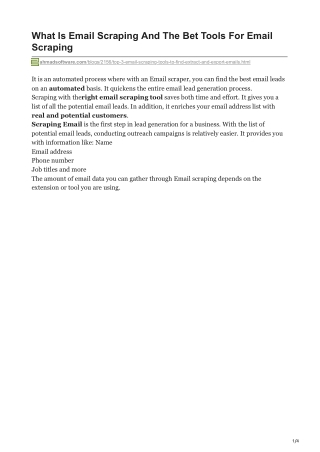 1What Is Email Scraping And The Bet Tools For Email Scraping