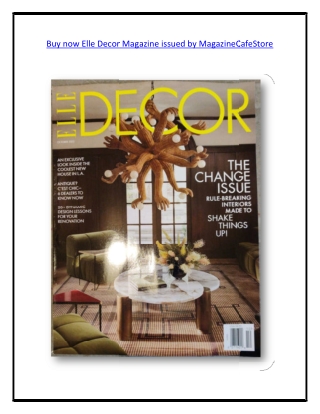Buy now Elle Decor Magazine issued by MagazineCafeStore
