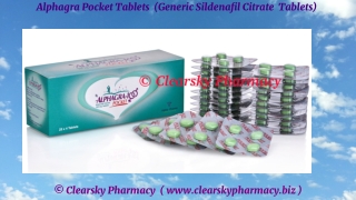 Alphagra Pocket Tablets (Generic Sildenafil Citrate  Tablets)