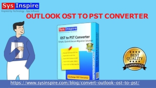 Outlook OST To PST Converter