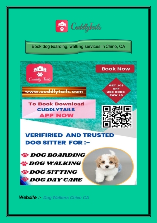 Book dog boarding, walking services in Chino, CA