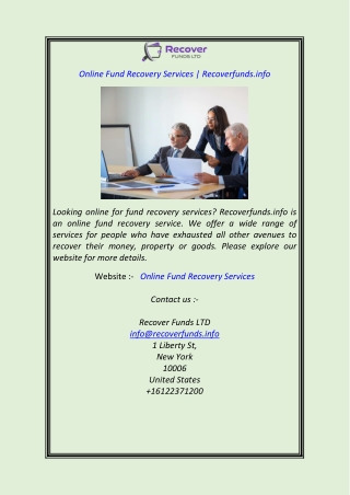 Online Fund Recovery Services Recoverfunds.info