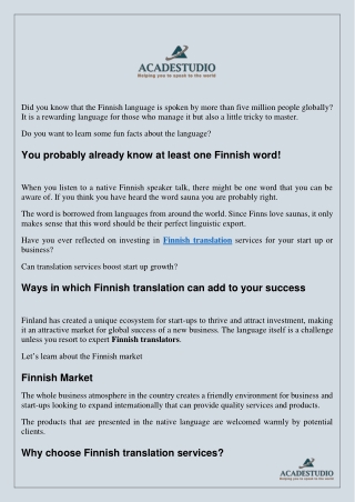 How Expert Finnish Translation