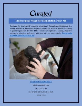 Transcranial Magnetic Stimulation Near Me  Curatedmentalhealth