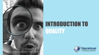 Introduction to Quality