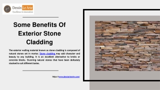 Some Benefits Of Exterior Stone Cladding